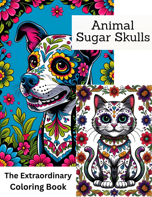 Sugar Skull Dogs & Cats – Adult Coloring Book (Digital Download)