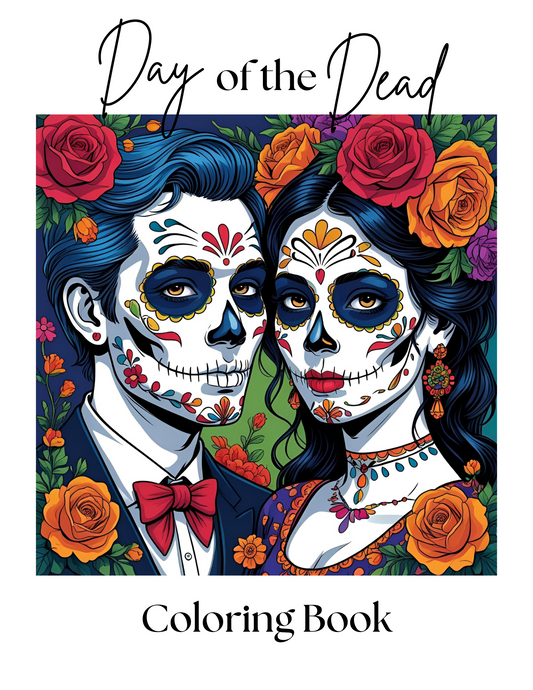 Sugar Skull Women & Men - Adult Coloring Book (Digital Download)