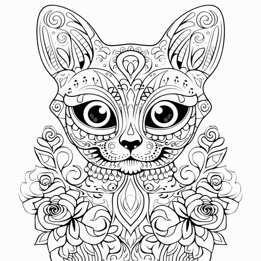 Sugar Skull Dogs & Cats – Adult Coloring Book (Digital Download)