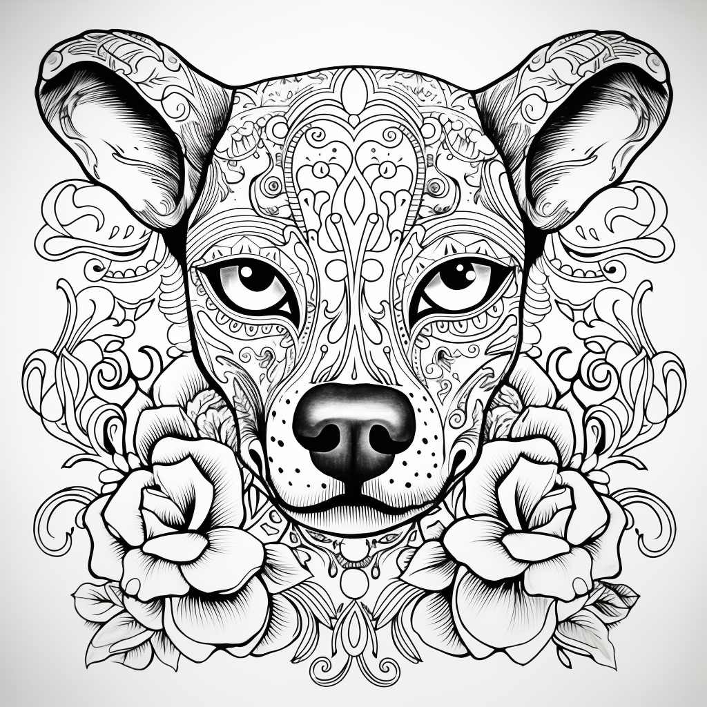 Sugar Skull Dogs & Cats – Adult Coloring Book (Digital Download)