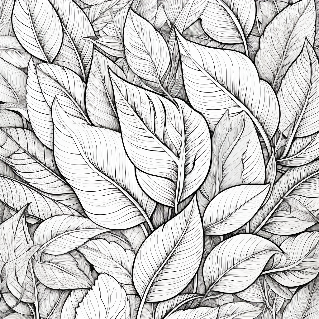 Whimsical Botanicals - Flowers, Leaves & Mushroom Scenes Adult Coloring Book (Digital Download)