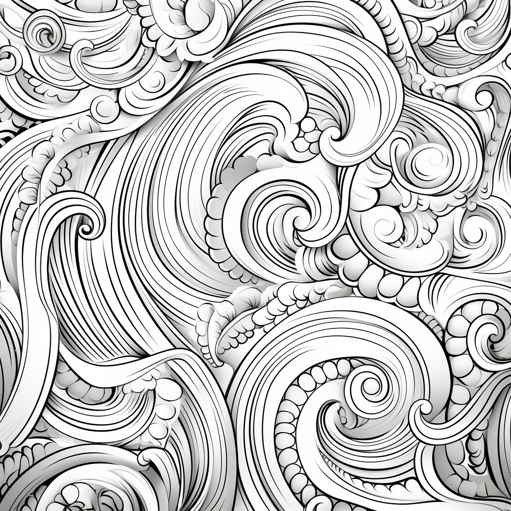 Waves & Flows - Adult Coloring Book (Digital Download)