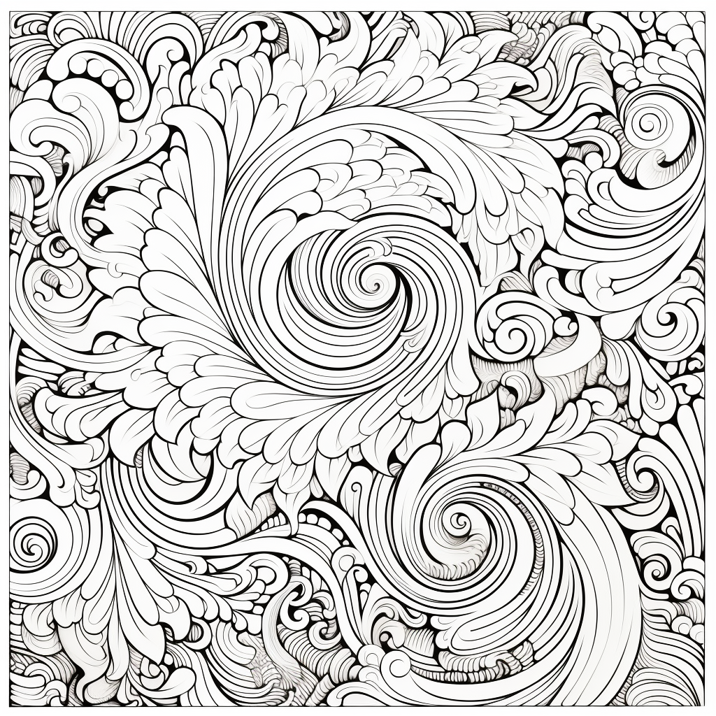 Waves & Flows - Adult Coloring Book (Digital Download)